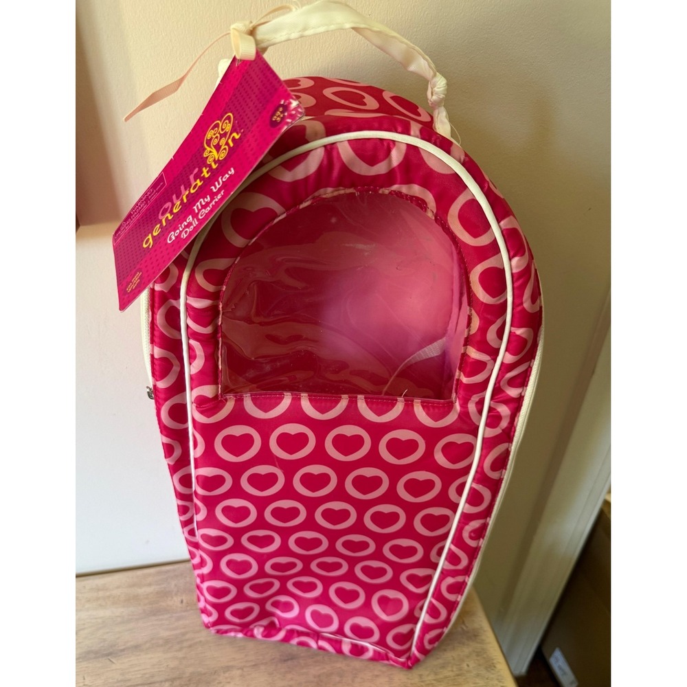 Our Generation Going our Way Doll Carrier Portable Pink Heart Print